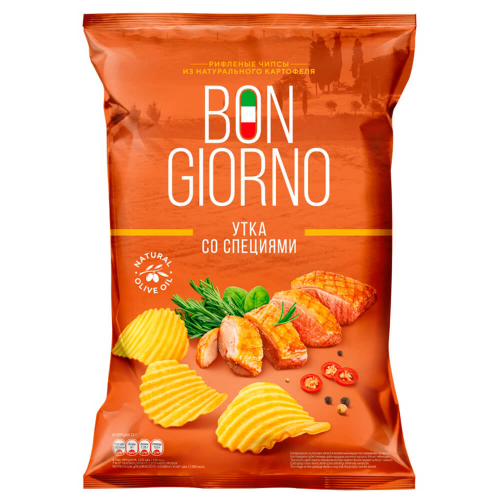 Чипсы бон джорно 90 г утка со специями Bon Giorno