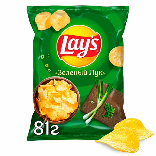 Чипсы лейс 81 г зеленый лук Lays