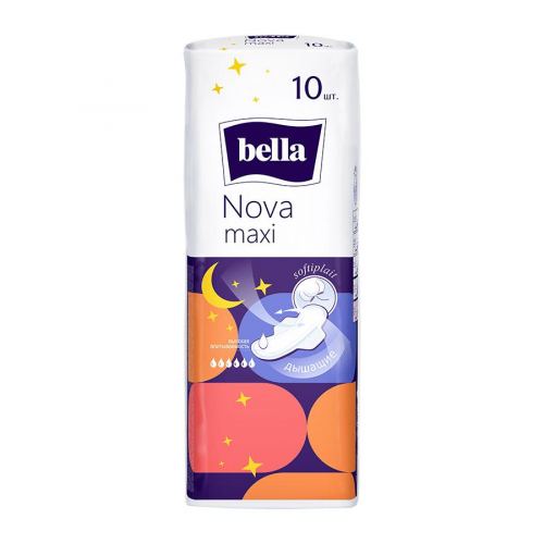 Прокладки Bella 10 шт нова макси софтиплейт белая линия