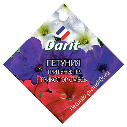 Цветы петуния тритуния f1 триколор микс 10 шт дарит однолетние Darit