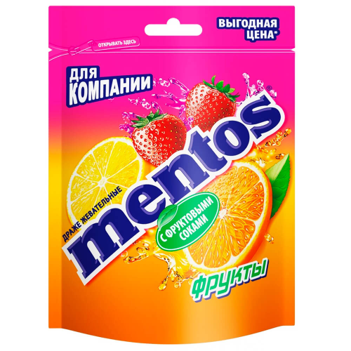 Конфета жев. ментос 95 г фруктовый ван мелле Mentos