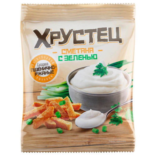 Сухарики крутец 130 г со вкусом сметана с зеленью Крутец