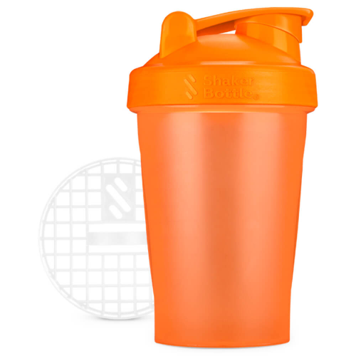 Шейкер 0.4 л оранжевый сетка ShakerBottle