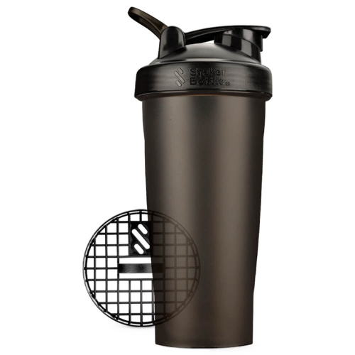 Шейкер 0.6 л черный сетка ShakerBottle