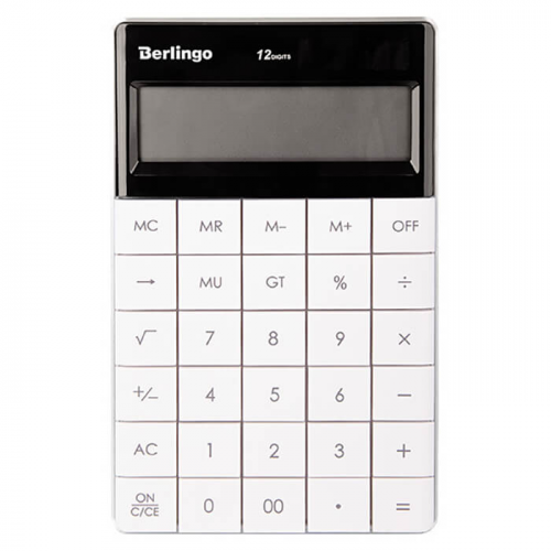 Калькулятор настольный берлинго пауэр tx 12 разрядный двойное питание 16, 5*10, 5*1.3 см белый 23526 BERLINGO