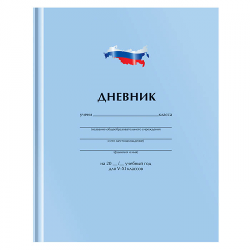 Дневник школьный 5-11 кл 48 л артспейс однотонный флаг матовая ламинация твердый 259568 ArtSpace