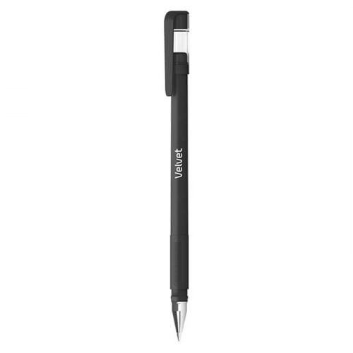 Ручка гелевая берлинго вельвет 0.5 мм черная прорезиненный корпус 243042 BERLINGO