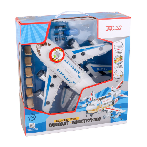 Самолет-конструктор фанки тойс 37 см свет/звук ft62100 Fanky toys