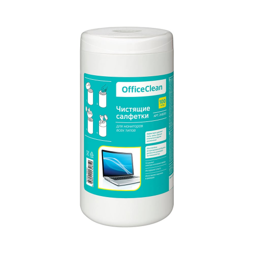 Чистящие влажные салфетки для мониторов всех типов OfficeClean
