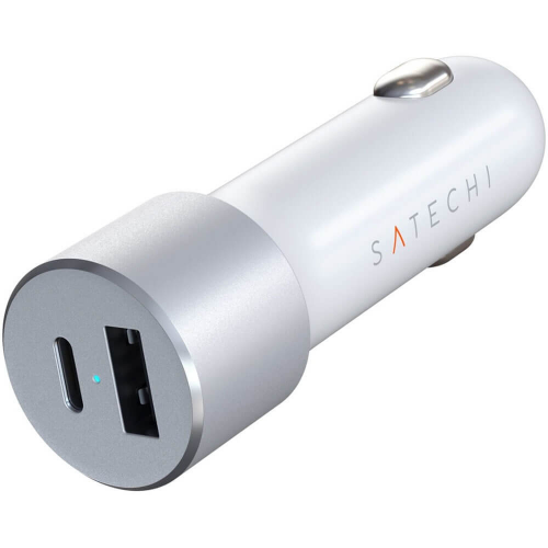 Автомобильное зарядное устройство Satechi Car Charger 72W (USB Type-C), серебряный