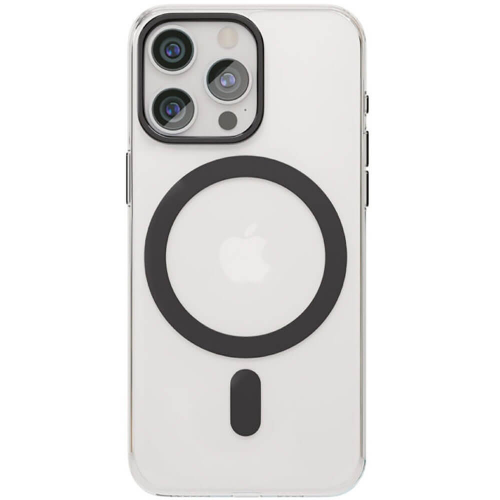 Чехол VLP Diamond Case с MagSafe для iPhone 15 Pro прозрачный с чёрным