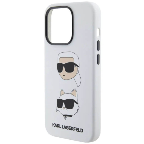 Чехол Karl Lagerfeld для iPhone 15 Pro Choupette heads Hard белый