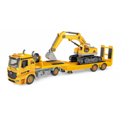 Funky Toys Транспортер-конструктор фрикционный с экскаватором 59.5 см