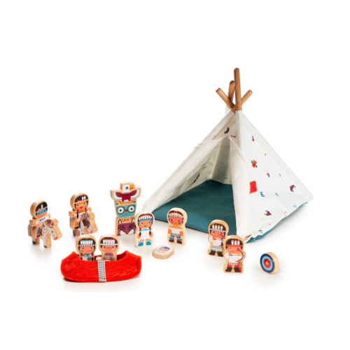 Lilliputiens Набор игровой Вигвам и индейцы