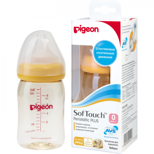 Бутылочка Pigeon для кормления SofTouch Перистальтик плюс 160 мл