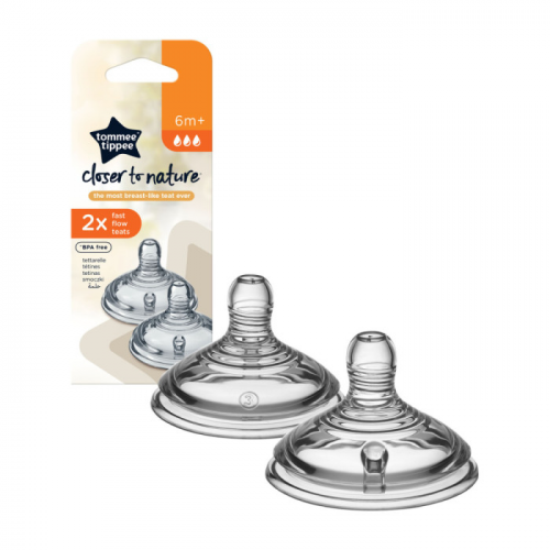 Соска Tommee Tippee силиконовая Closer to nature для густых жидкостей 6+ 2 шт