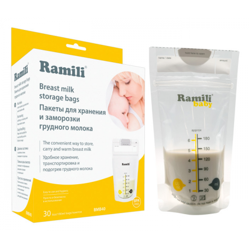 Ramili Пакеты для хранения и заморозки грудного молока 180 мл 30 шт