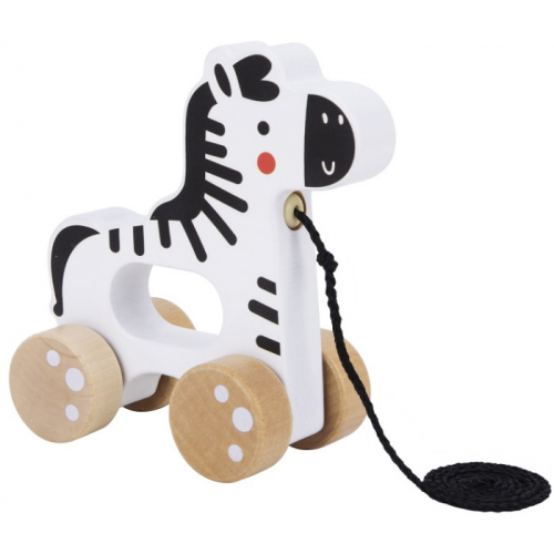 Каталка-игрушка Tooky Toy на веревочке Зебра TJ010