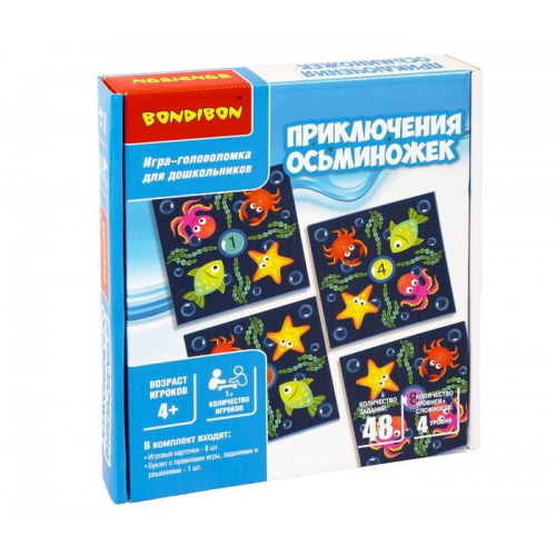 Bondibon Настольная игра-головоломка БондиЛогика Приключения Осьминожек
