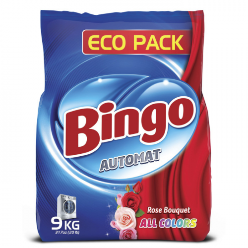 Bingo Стиральный порошок Автомат All Colors с розой 9 кг