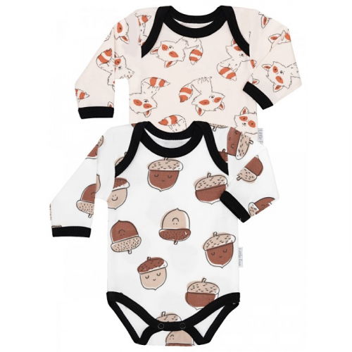 Little Fox Боди длинный рукав Limited Collection Еноты желуди 2 шт