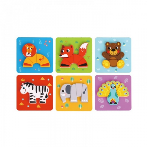 Деревянная игрушка Tooky Toy Пазл Животные