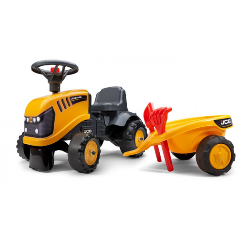 Каталка Falk Трактор JCB с прицепом, граблями и лопатой