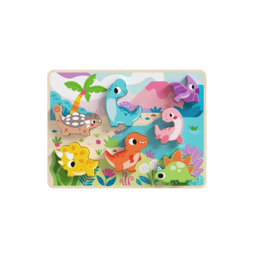 Деревянная игрушка Tooky Toy 3D Пазл Динозавры TH632
