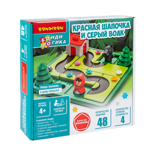 Bondibon Игра настольная логическая Красная Шапочка и Серый Волк