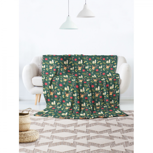 Плед JoyArty Большой плюшевый плед 150x200 из микрофибры Рождественские свечи на диван или кресло