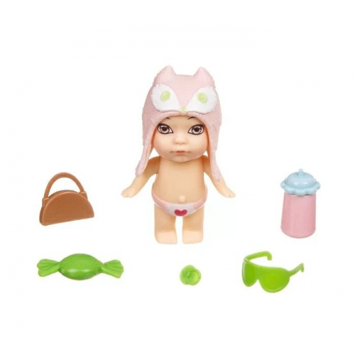 Bondibon Игровой набор OLY Кукла в баночке шапочке-ушанке с животным и аксессуарами