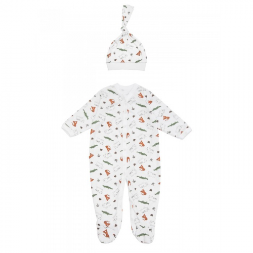 AmaroBaby Комбинезон-слип с шапочкой Soft Hugs Крокодильчики
