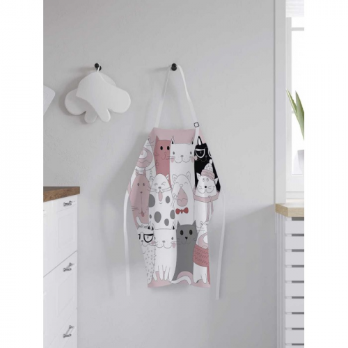 JoyArty Фартук женский для готовки Серьезные котята 65х65х28 см