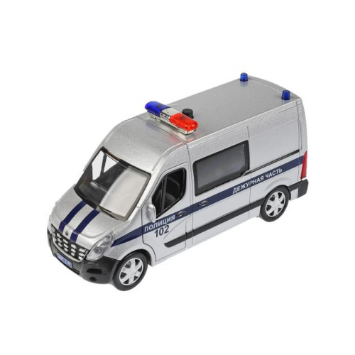 Технопарк Машина металлическая со светом и звуком Renault Master Полиция 14 см