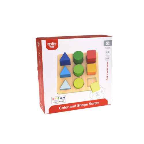 Деревянная игрушка Tooky Toy Игровой набор Учим цвета и формы