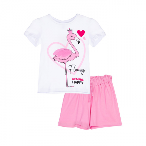 Playtoday Комплект для девочек Flamingo kids girls (футболка, шорты)
