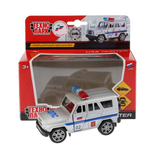 Технопарк Машина Uaz Hunter Полиция инерционная 11,5 см