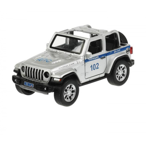 Технопарк Машина металлическая со светом и звуком Jep Wrangler Rubicon Полиция 12 см