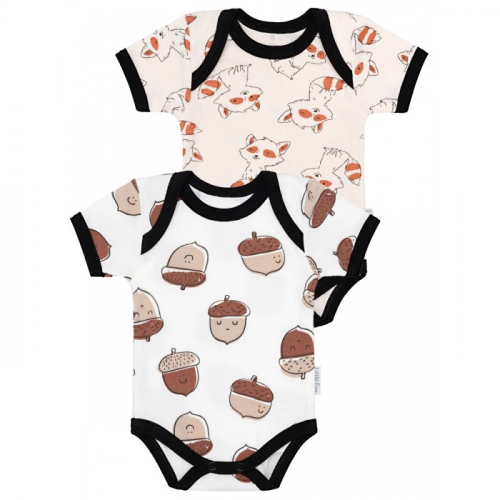 Little Fox Боди короткий рукав Limited Collection Еноты желуди 2 шт