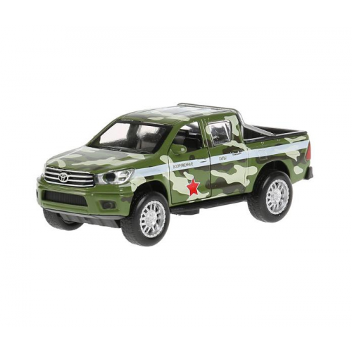 Технопарк Машина металлическая со светом и звуком Toyota hilux камуфляж 12 см
