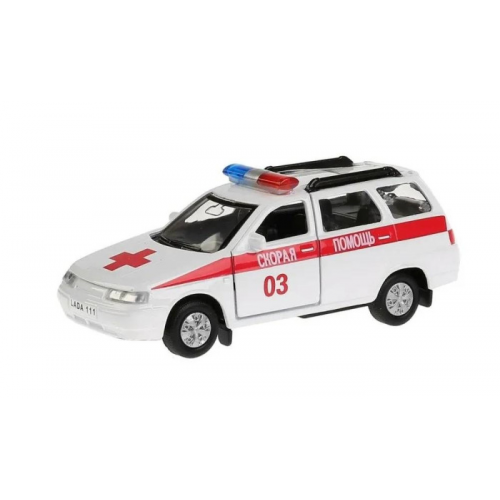 Технопарк Машина металлическая Lada 111 Скорая 12 см