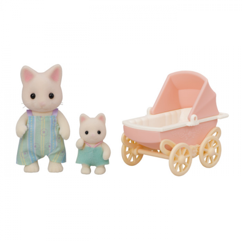 Sylvanian Families Набор Цветочные котики – папа и малыш в коляске