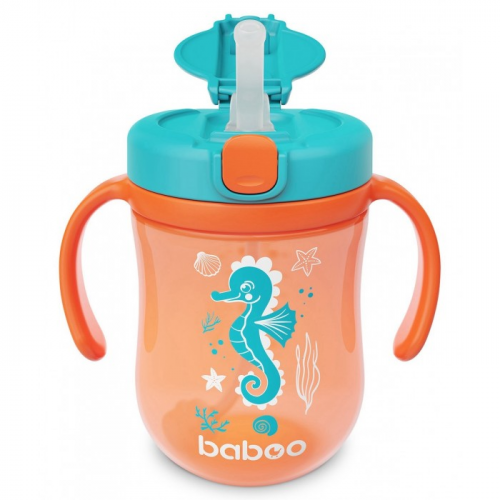 Поильник Baboo Кружка с трубочкой Sea Life с 9 мес. 300 мл