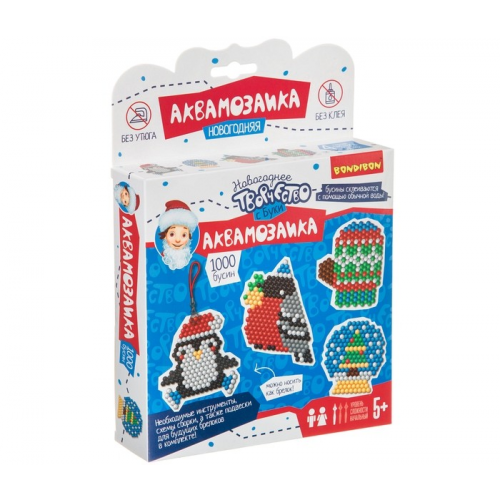 Bondibon Новогодняя аквамозаика с Буки 1000 бусин!