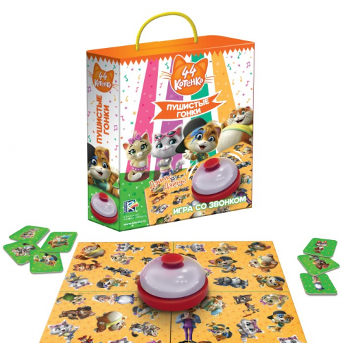 Vladi toys Настольная игра со звонком 44 Котенка Пушистые гонки