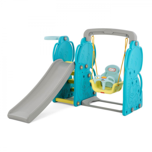 Happy Box Игровой комплекс с горкой, качелями и баскетбольным кольцом JM-751E Elephant