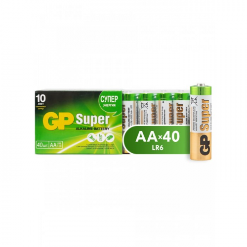 GP Алкалиновые элементы питания АA (LR03) Super Alkaline 40 шт