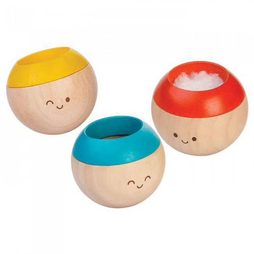 Деревянная игрушка Plan Toys Набор погремушек Сенсорные неваляшки 3 шт
