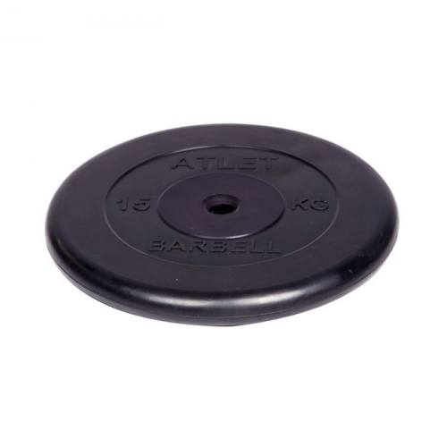 MB Barbell Диск обрезиненный Atlet d 26 мм 15 кг