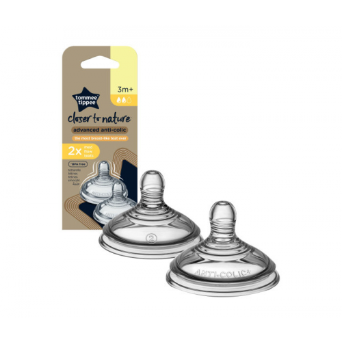Соска Tommee Tippee силиконовая Advanced Anti-Colic средний поток 3+ 2 шт
